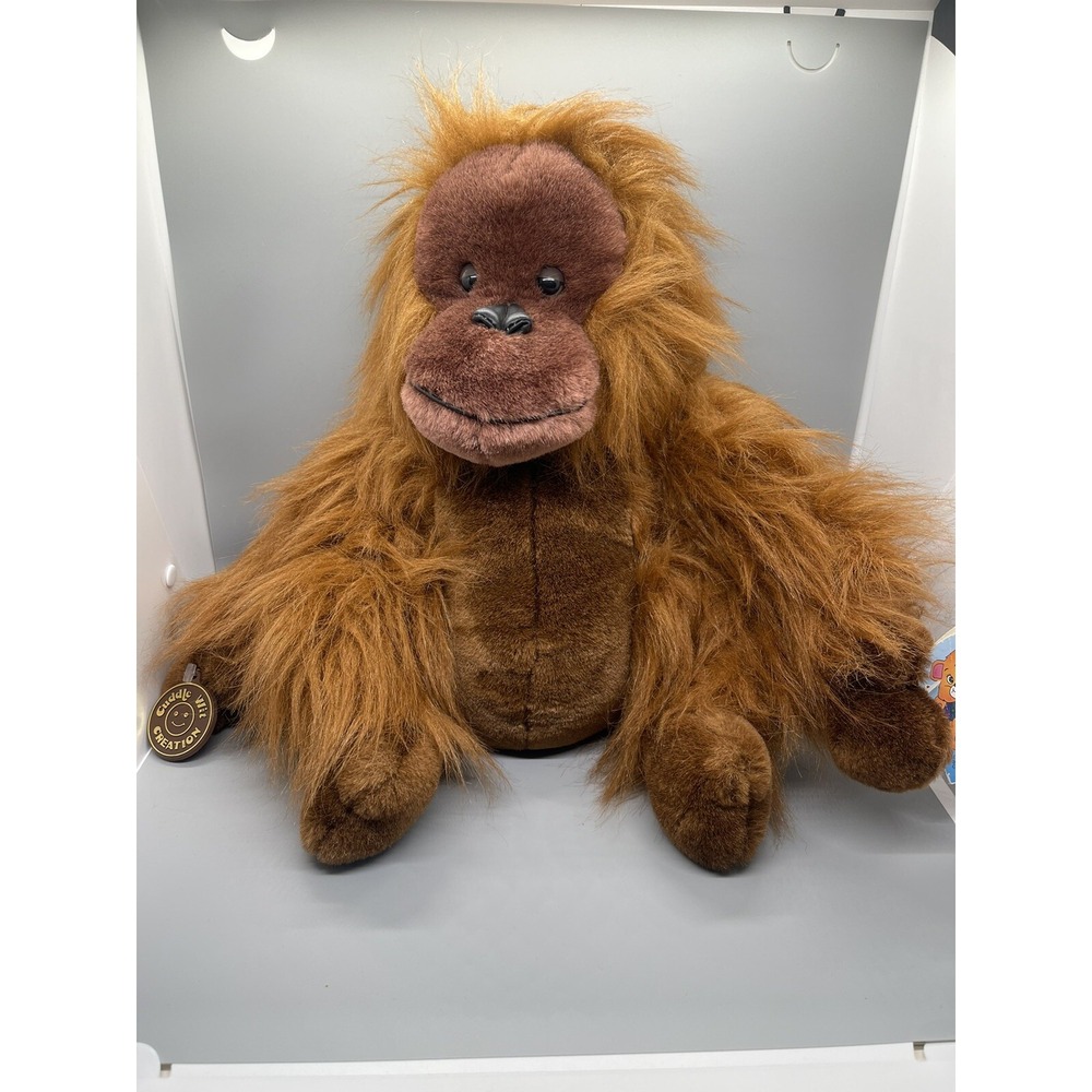 Vintage Cuddle Wit Orangutan 12" Plush Stuffed Animal Hairy Realistic 1992
